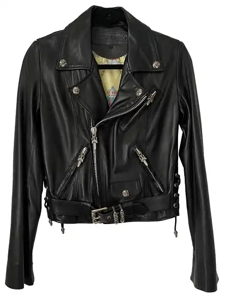 Chrome-Hearts-Black-Moto-Leather-Jacket