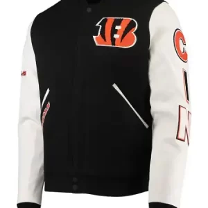 Cincinnati-Bengals-White-And-Black-Varsity-Jacket