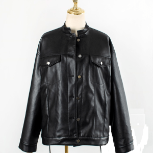 Classic Bandana Print Leather Jacket