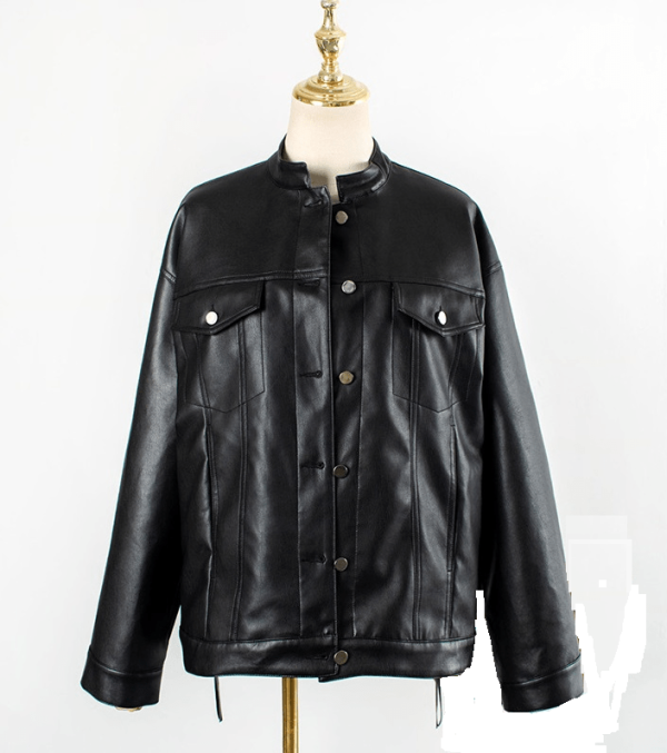 Classic Bandana Print Leather Jacket