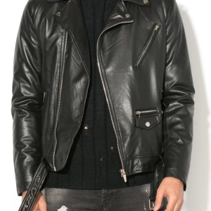 Brando Classic Black Biker Style Leather Jacket