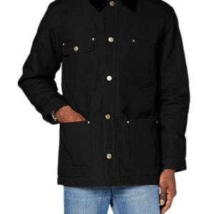 Classic Chore Black Cotton Coat