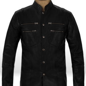 Classic Black Biker Leather Jacket