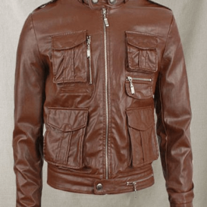 Classic Cafe Racer Brown Leather Jacket