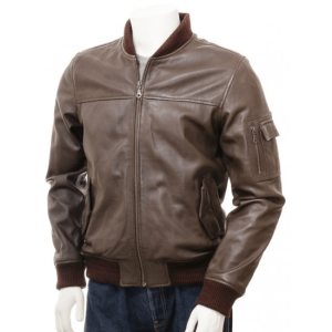Classic Elegant Bomber Leather Jacket