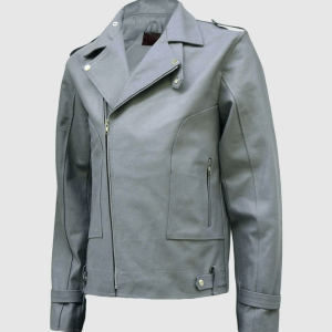 Classic Grey Leather Jacket