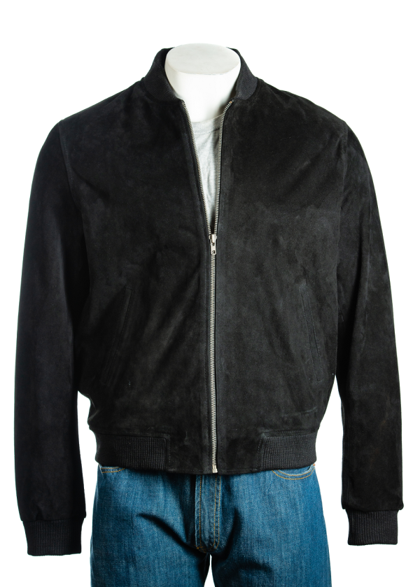 Classic MA-1 Flight Black Suede Bomber Leather Jacket