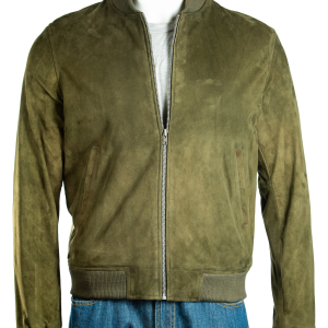 Classic MA-1 Flight Olive Suede Bomber Leather Jacket
