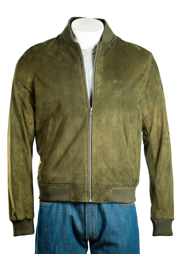 Classic MA-1 Flight Olive Suede Bomber Leather Jacket