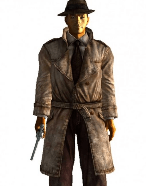 Classic Mysterious Stranger Fallout 4 Leather Belted Coat