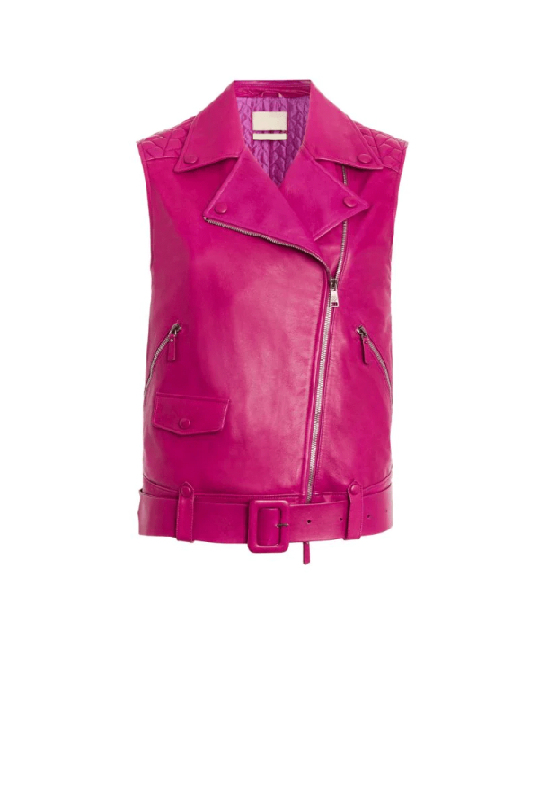 Classic Viola Pink Leather Vest