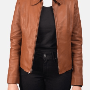 Colette Biker Brown Leather Jacket