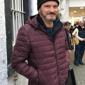 Colin Firth Supernova Sam Puffer Purple Jacket With Hood
