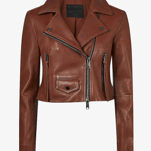 Cropped Teddy Leather Jacket