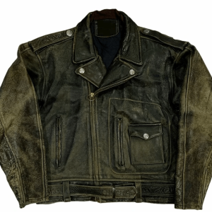Cyclist Men Wear Black Bikers Leather Jacket