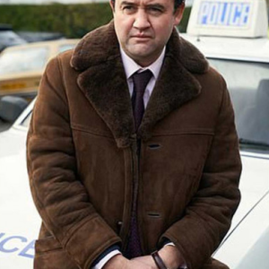 Daniel Mays Des Peter Jay Brown Shearling Suede Leather Coat