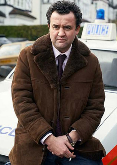 Daniel Mays Des Peter Jay Brown Shearling Suede Leather Coat