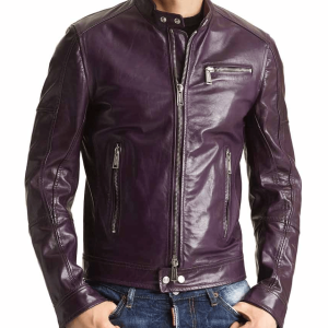Dark Purple Leather Jacket