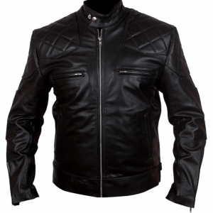 David Beckham Biker Black Leather Jacket