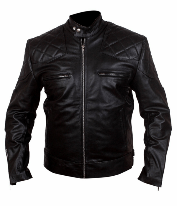 David Beckham Biker Black Leather Jacket