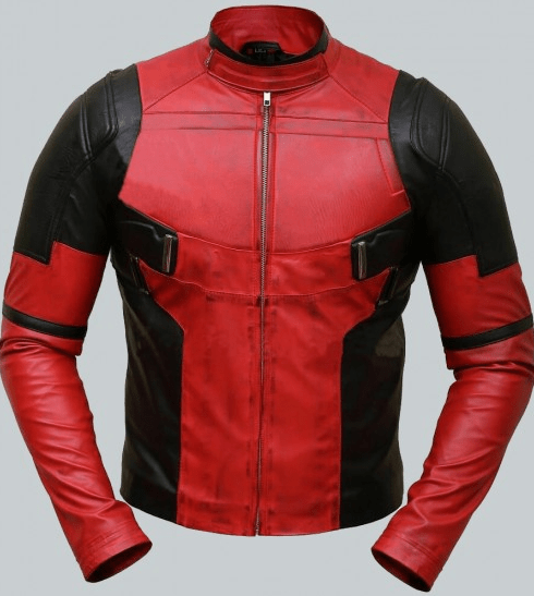 Deadpool Red Biker Leather Jacket