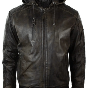 Distressed Biker Leather Jacket