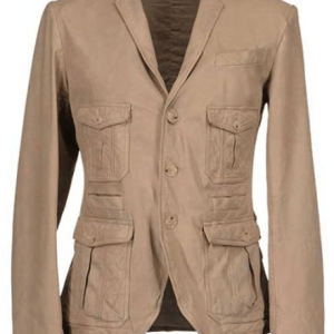 Double Pocket Style Leather Jacket