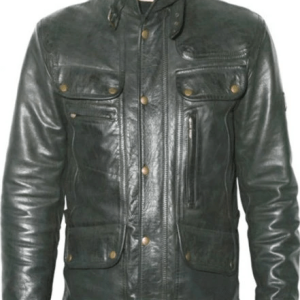 Double Poctek Style Biker Leather Jacket
