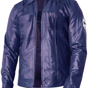 Dragon Ball Z Future Trunks Capsule Corp Blue Leather Jacket