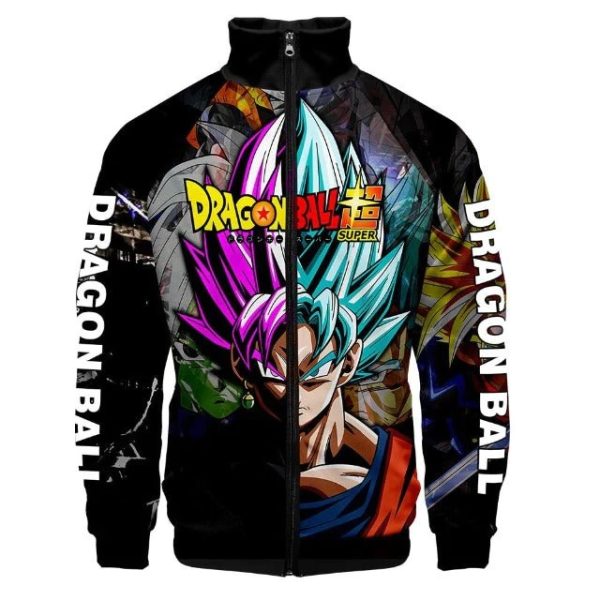 Dragon Ball Z San Goku Printed Varsity Fleece Jacket