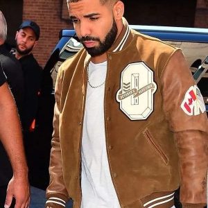 Drake Browns Varsity Leather Jacket