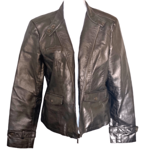 Dress Barn Faux Bronze Motorcycle Leather Jacket