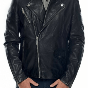 Dyer Getty Black Biker Leather Jacket
