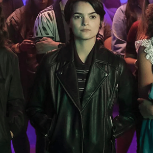 Elodie Davis Trinkets Brianna Hildebrand Black Motorcycle Leather Jacket