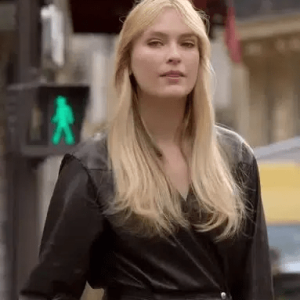 Emily In Paris So2 Camille Razat Leather Coat