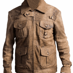 Expendables 2 Jason Statham Distressed Look Leather Jacket