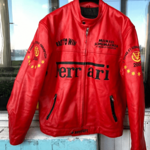 Ferarri Racing Vintage Red Leather Jacket