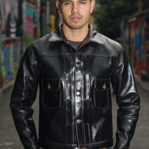 Fine Creek Virginia Beach Horsehide Black Leather Jacket