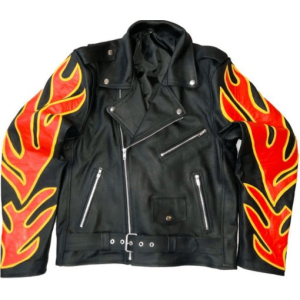 Fire Flames Leather Jacket