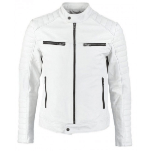 Fjm007 Padded Style Leather Jacket