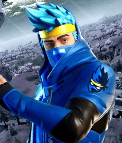 Fortnite Ninja Video Game Blue Leather Jacket
