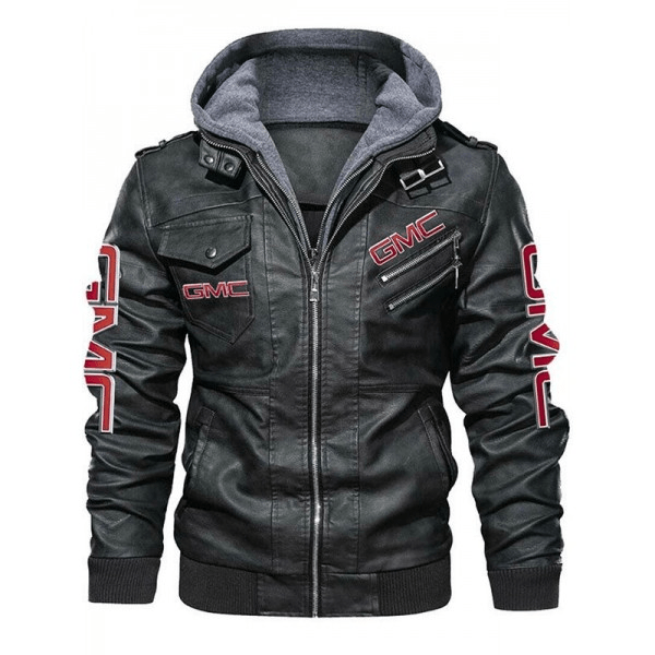 GMC Classical Black Leather Jacket