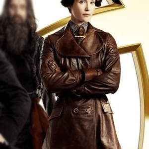 Gemma Arterton The King’s Man Polly Leather Coat