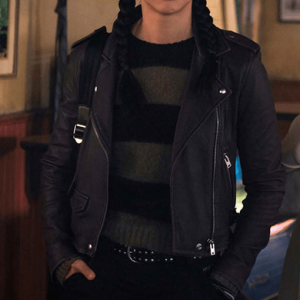 George Fan Nancy Drew Leah Lewis Leather Jacket