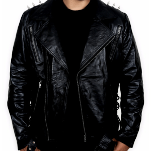 Ghost Rider Motorbike Black Leather Jacket