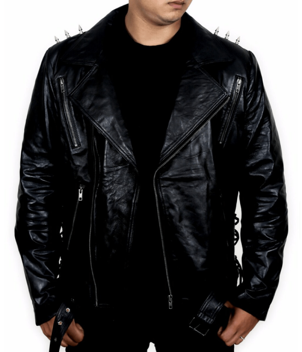 Ghost Rider Motorbike Black Leather Jacket
