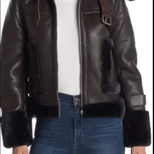 Gossip Girl Julien Calloway Fur Trim Leather Jacket