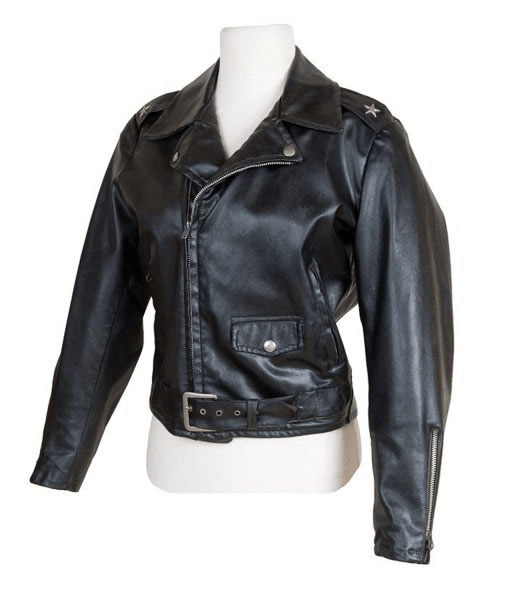 Grease Sandy Black Biker Leather Jacket