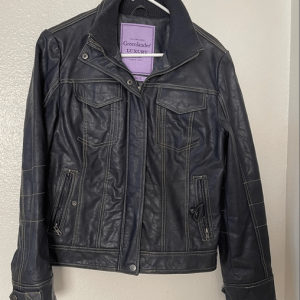 Greenlander Navy Blue Bikers Leather Jacket