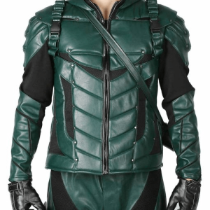 Greens Arrow Season 5 Leather Jacket